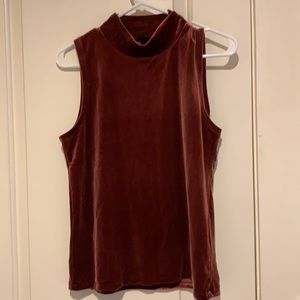 Velvet mock-neck tank